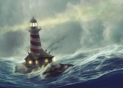 Phare mer agitée