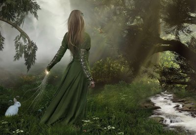 Fille forêt croyances